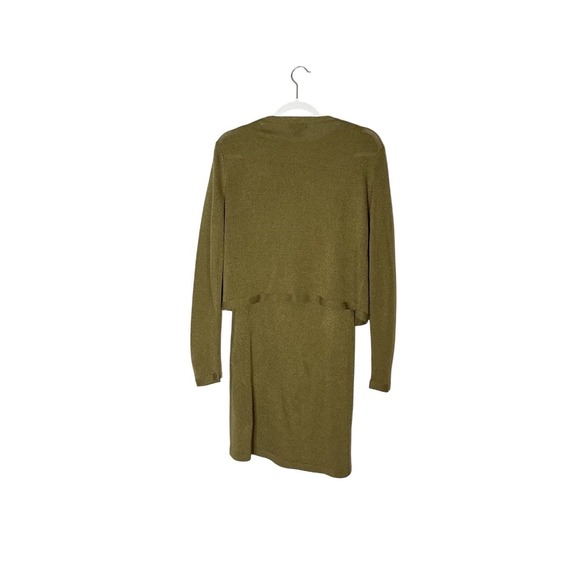 Banana Republic Sweater Dress & Cardigan Set S/M Olive Green Knit Minimalist Banana Republic Sweater Dress & Cardigan Set S/M Olive Green Knit Minimalist